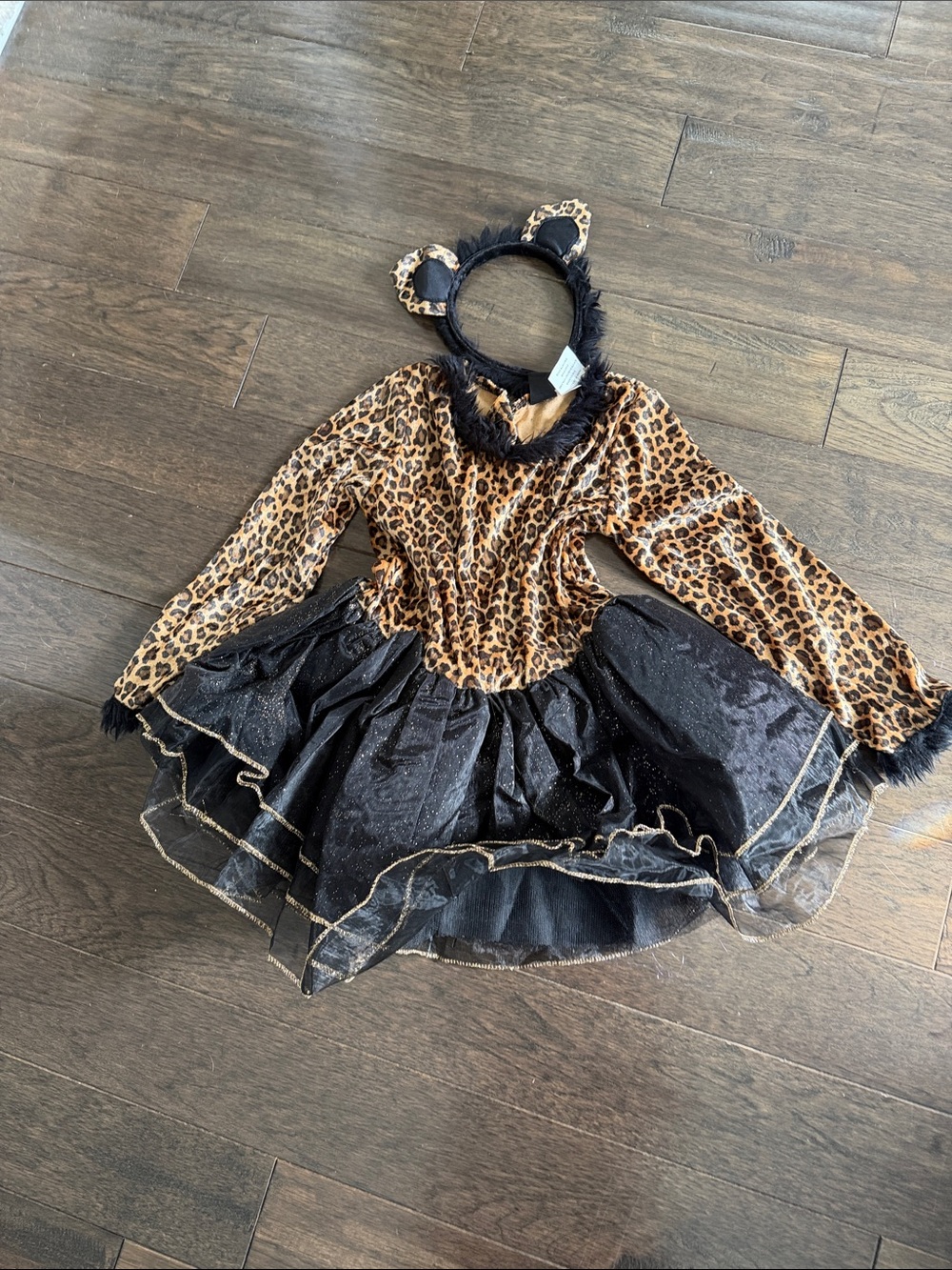 Vintage 2010 Kids Leopard Princess Costume with Headband
